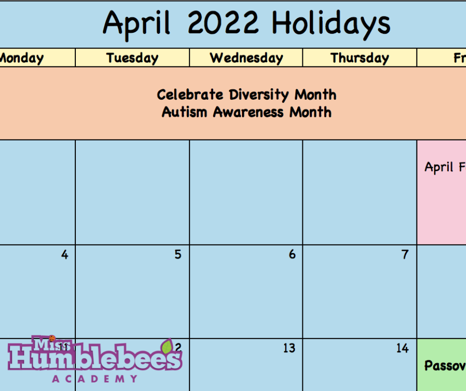 April Holiday Calendar Misshumblebee s Blog